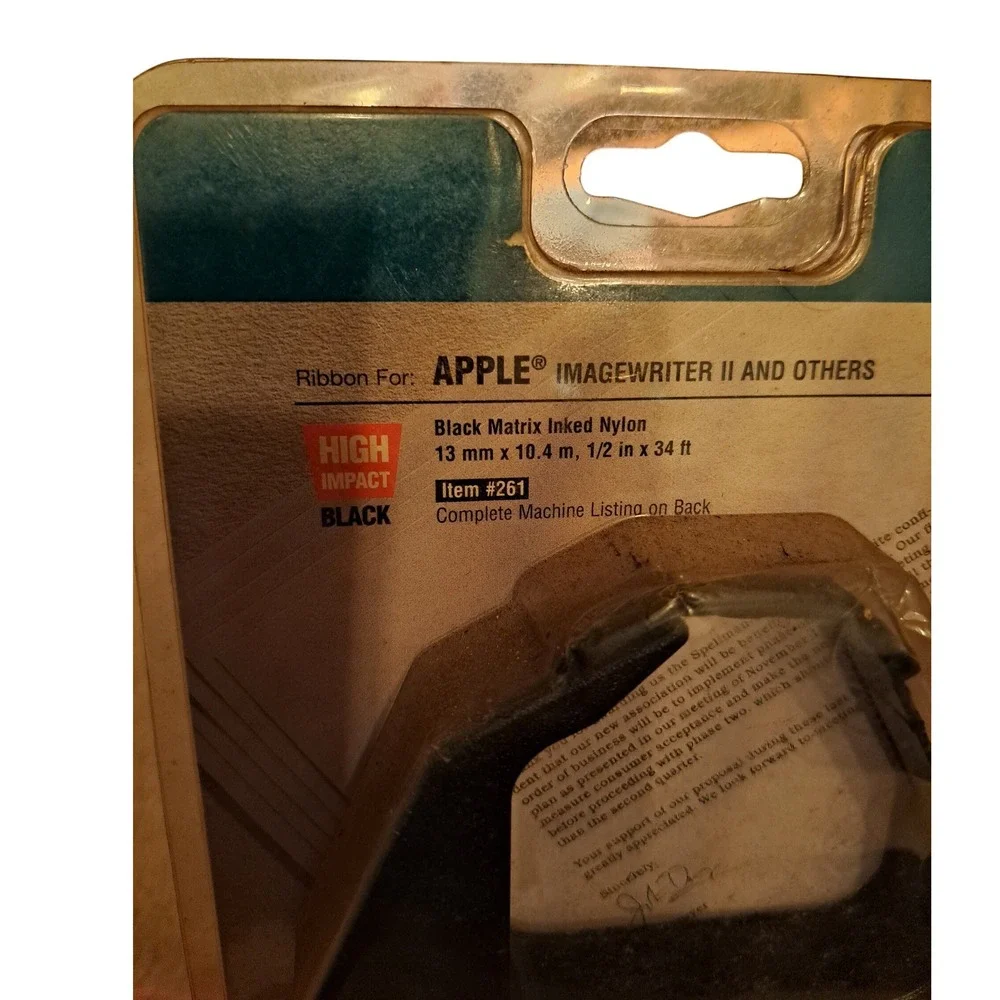 Xerox For Apple Imagewriter II Black Matrix Inked Nylon Replacement Ribbon